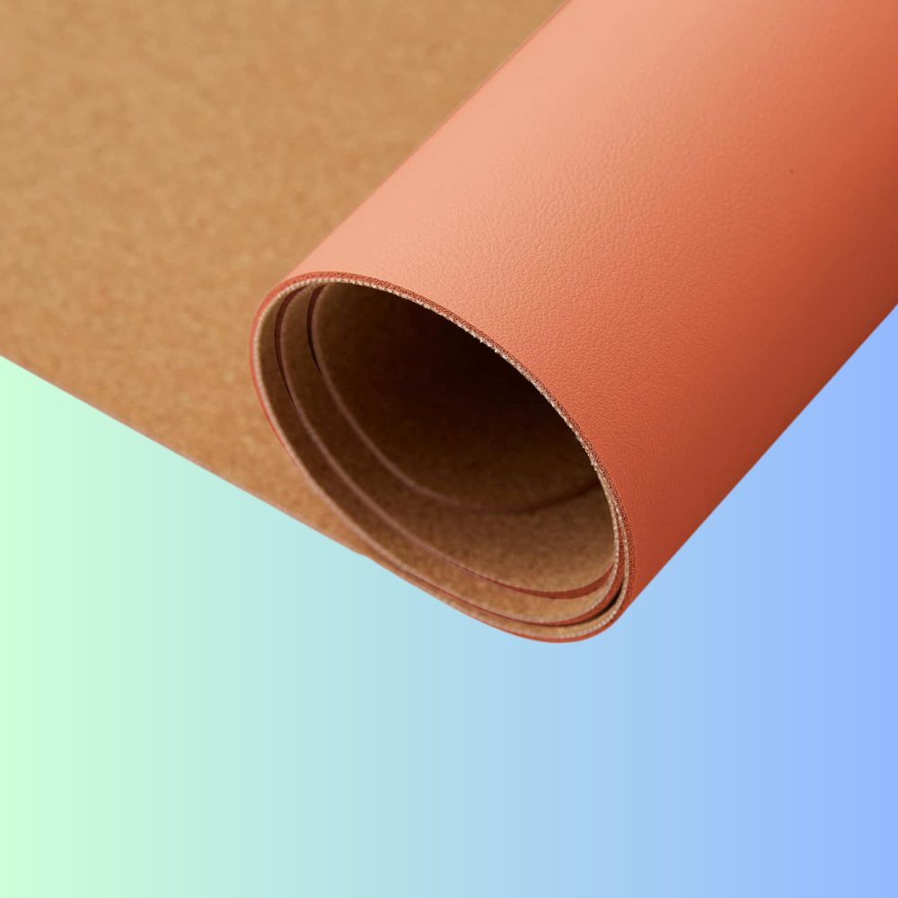 MINIMAL-ISM | Dual Sided Sunset Orange Cork PU Leather Desk Mat