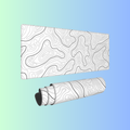DYNAM-ISM | Topographic Contour Line White Black Aesthetic Gaming Office Desk Mat