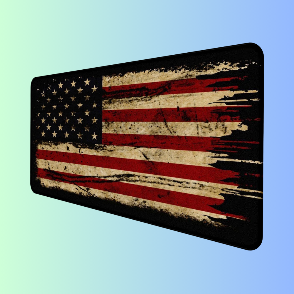 DYNAM-ISM | Distressed American Antique Flag Aesthetic Patriotic Office Desk Mat
