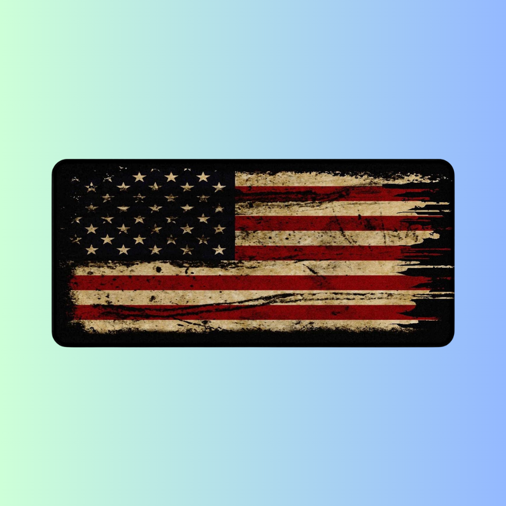 DYNAM-ISM | Distressed American Antique Flag Aesthetic Patriotic Office Desk Mat