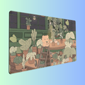 AESTHET-ISM | Cute Bear Greenhouse Garden Night Moon Aesthetic Desk Mat