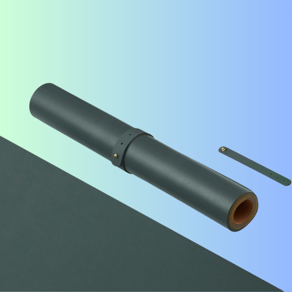 MINIMAL-ISM | Dual Sided Forest Green Cork PU Leather Desk Mat