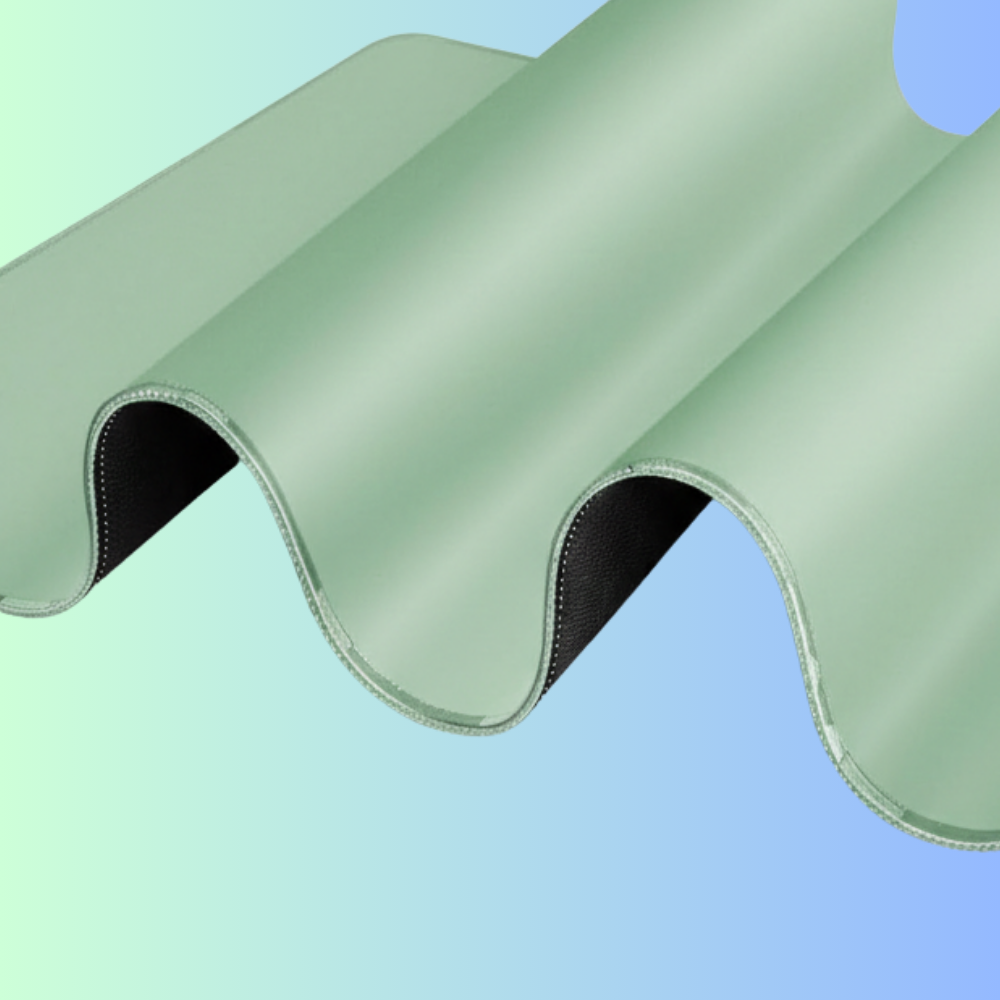 HOL-ISM | Solid Green Minimalist Aesthetic Gaming Desk Mat Set