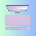 HOL-ISM | Solid Lilac Purple Minimalist Aesthetic Gaming Desk Mat Set