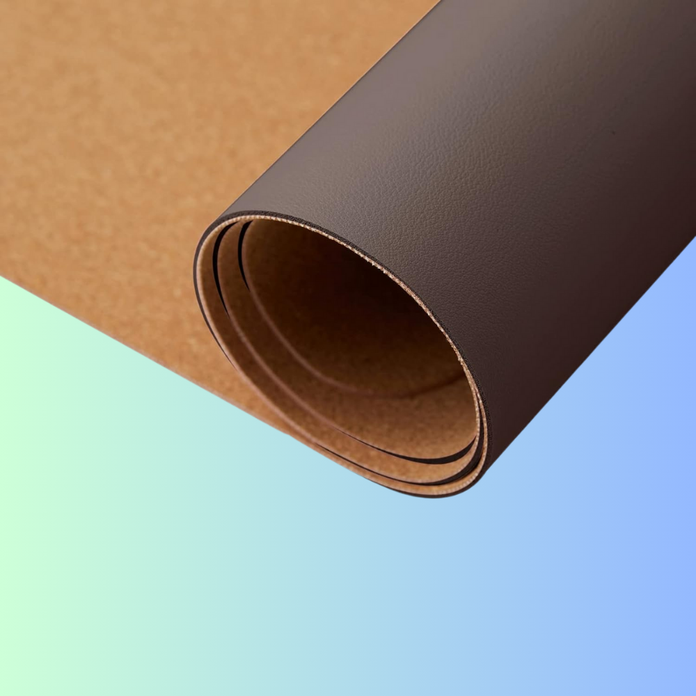 MINIMAL-ISM | Dual Sided Chocolate Brown Cork PU Leather Desk Mat