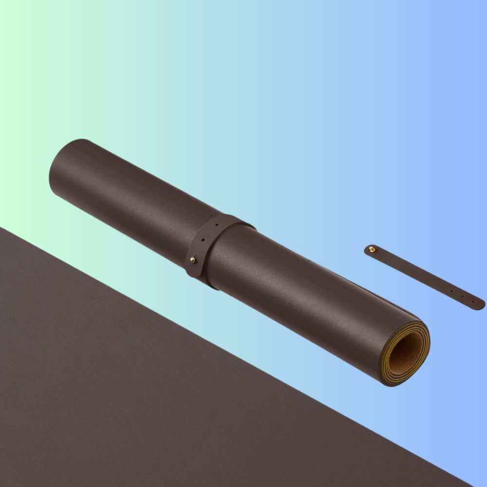 MINIMAL-ISM | Dual Sided Chocolate Brown Cork PU Leather Desk Mat